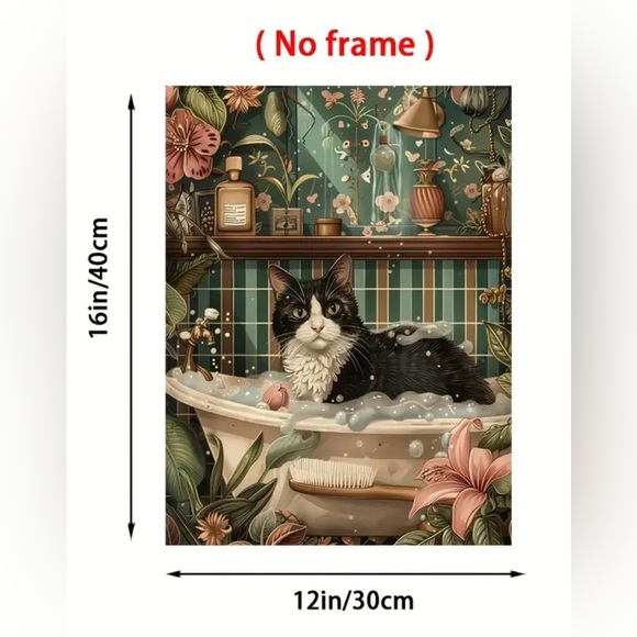 Canvas print of cat in bathroom art decor - Picture 5 of 5